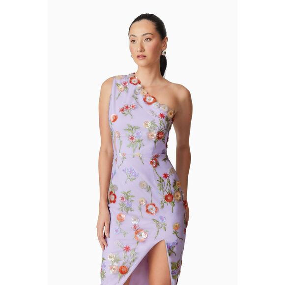 Elliatt Naya One Shoulder Midi Dress in Purple Cocktail Party Dress size S NWT - Picture 1 of 9